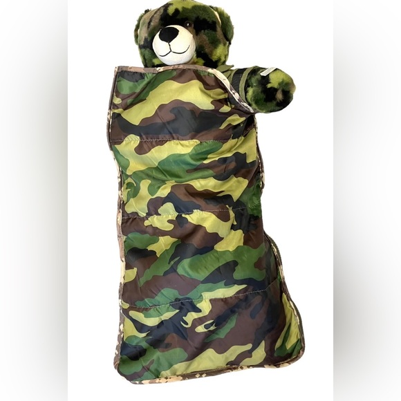 Build A Bear Army Camo Plush Teddy Bear w Dress Uniform Boots Sleeping Bag BAB - Picture 10 of 11